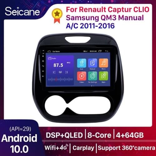 Seicane Android 9.1 auto radio Car Radio GPS Multimedia Unit Player For Renault Captur CLIO Samsung QM3 Manual A/C 2011-2016