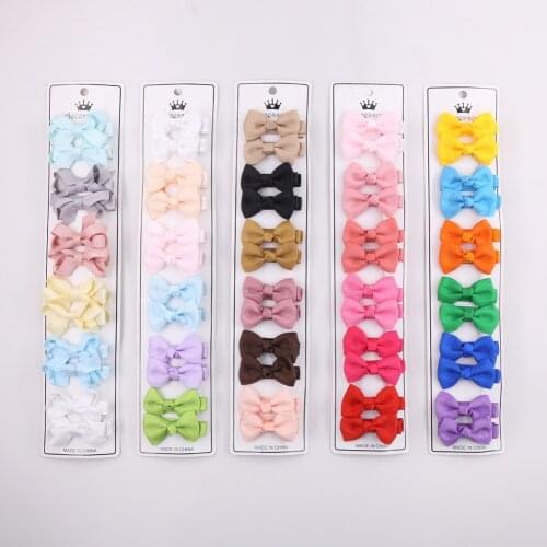 12 Pcs/Lot Grosgrain Ribbon Hair Bows With Clip For Cute Baby Girls Colorful Hair Clips Hairpins Barrettes Kids Hair Accessories