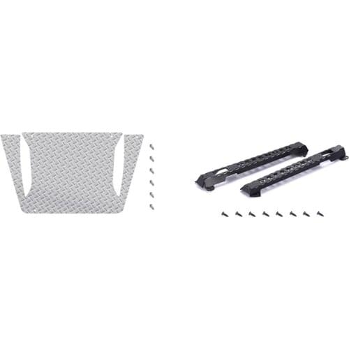 For MN D90 D99S MN99S 1/12 Engine Cover Decorative Sheet Central Skid Plate Of The Hood & Metal Door Handle Protection
