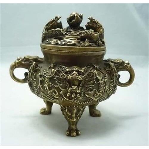Chinese Style brass statue dragon incense burner/censer