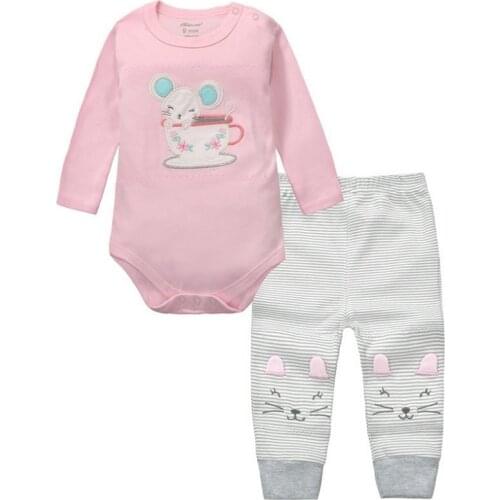 2pcs Baby Girls Boys Clothes Set Long Sleeve Rompers And Pants Roupa Infantil Menina Menino Bebe Newborn Clothing China KF092