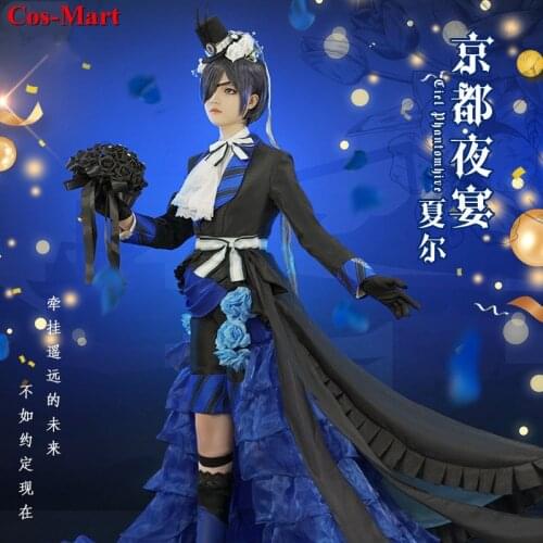 Hot Anime Black Butler Ciel Phantomhive Cosplay Costume Handsome Noble Elegant Uniforms Activity Party Role Play Clothing S-XL