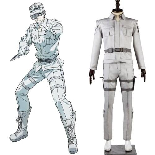 Cosplaydiy Anime Cells At Work Hataraku Saibou Cosplay Costume Leukocyte U-1146 White Blood Cell Uniform Suit Costume L320