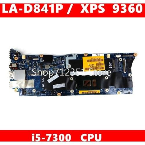 LA-D841P i5-7300 CPU Mainboard For Dell XPS 13 (9360) Laptop Motherboard 100%Tested Working Well
