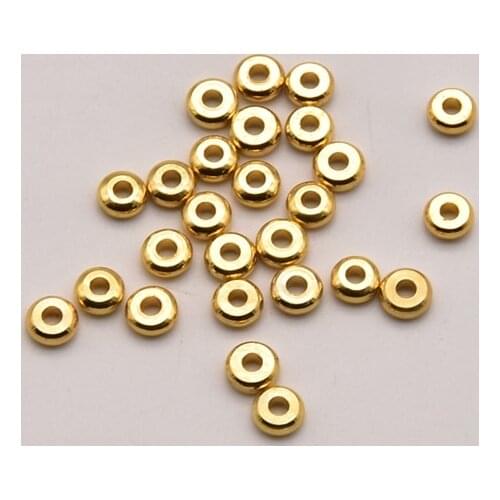 50 Pcs/Lot 4mm*1.5mm*1.5Mm Brass Gold Plated Septa Gasket Perforation Connector Making For Diy Jewelry Accessories Crafts JA0323