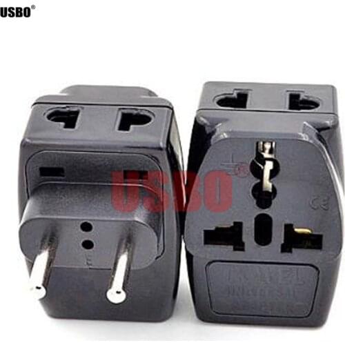 Multi-function Black 16A Europe 3-into-1 electric power plug AU/UK/US/EU to EU 4.0mm pin travel adapter plug socket converter