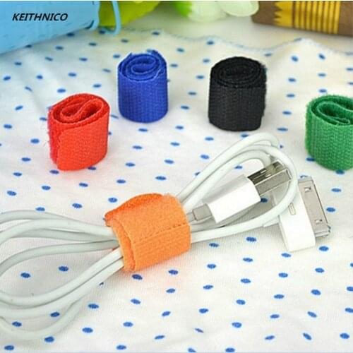 20Pcs Cable Ties Wrapped Reusable Adhesive Strap Organizer USB PC TV Cord Wire Plug Clip Holder Organizer Tie Belt