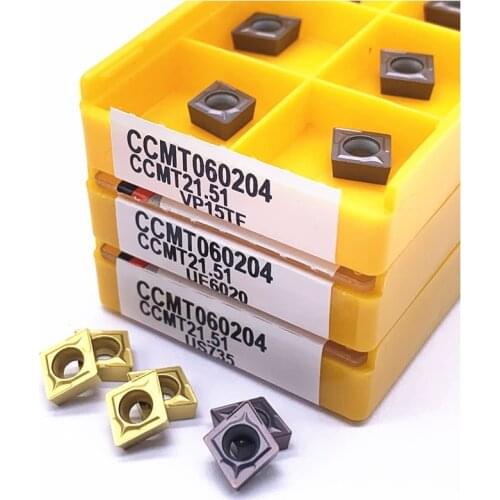 10pcs CCMT060204 UE6020 VP15TF US735 Carbide internal turning tool CCMT 060204 turning insert ccmt0602 lathe tool