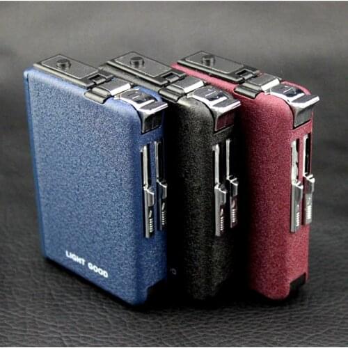 Inflatable Lighter Frosted Multifunctional Fashion Flameless Windproof Cigarette Case (10 Pack) Mens Gift Smoking Accessories