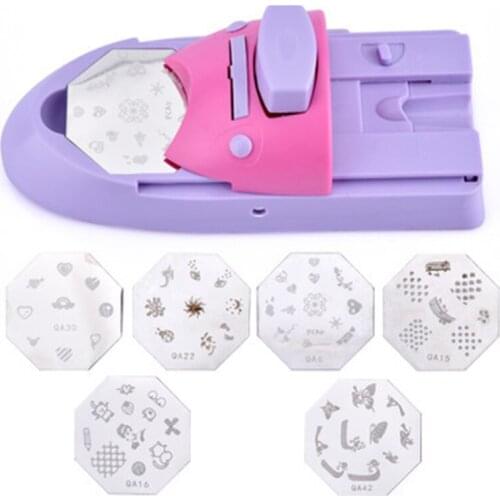 Nail Art Stamping Printing Manicure Machine Stamp Set with Metal Pattern Plates Manicure Tools Nail Art Printer Dropshipping
