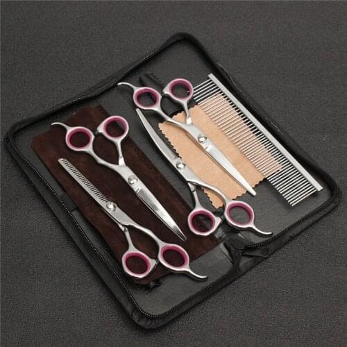 Hair Cutting Scissors Pet Dog Grooming Kit Stainless Steel Curved Shears Tools Puppy Hair Trimmer Pet Accessories