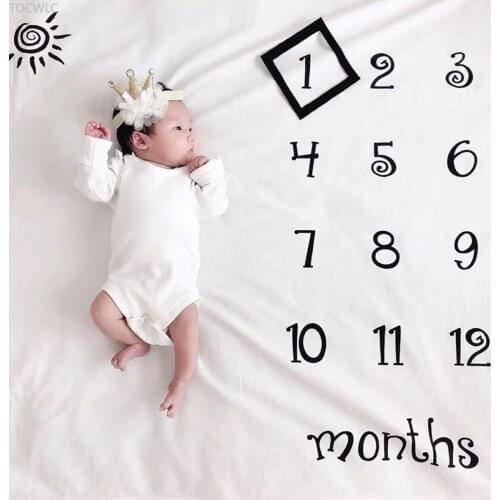 Milestone Photography Props Newborn Baby Photography Blanket Monthly Growth Blanket Background Cloth Commemorate Rug 100X100cm