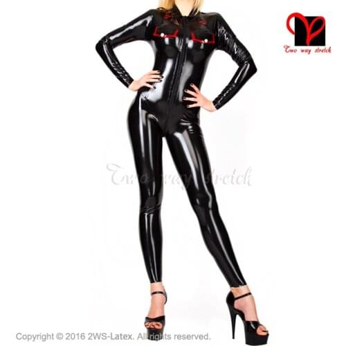 Sexy military suit front zipper with pocket flap Rubber Catsuit long sleeves Jumpsuit Unitard overall BodySuit zentai LT-055