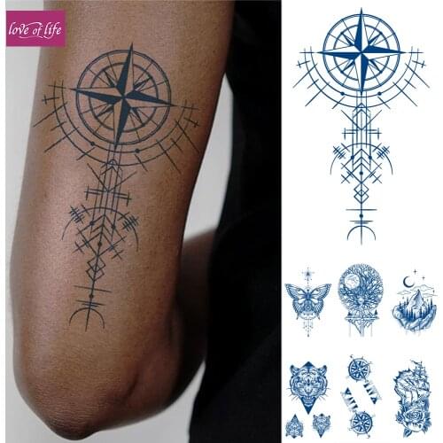 Semi-Permanent Temporary Tattoos,Geometric Star Tattoo Sticker for Women Men, Realistic Long Lasting Temporary Tattoos Adults Me