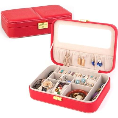 Premium Mirrored Jewelry Box Storage Earring Ring Case New Design Display Holder Women Gift