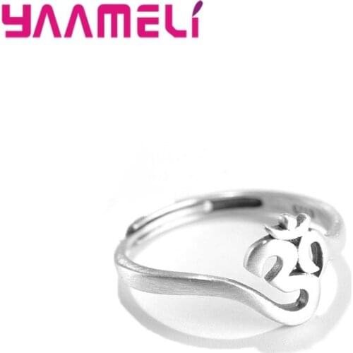 Religious Antique Silver Blessing Ring Men "Om Mani Padme Hum" Sanskrit Buddhist Mantra Punk Ring Jewelry Anillos