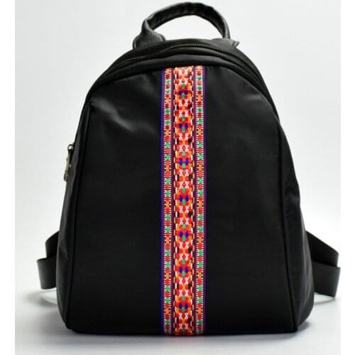 The new national wind embroidered backpack Oxford nylon fabric multifunctional womens mini embroidery satchel water proof
