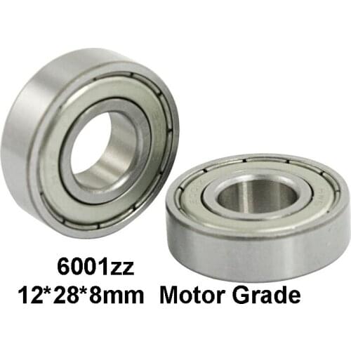 3pcs/lot 6001ZZ Deep Groove Ball Rolling Bearings Motor Grade 6001-ZZ 6001ZZ 12*28*8mm 12*28*8 High Quality Bearing Steel