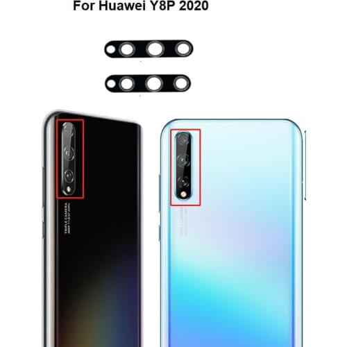 New Back Camera Glass For Huawei Y8P Y8 P 2020 Rear Camera Lens Glass For Housing With Sticker Adhesive Glue High Quality