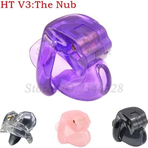 The Nub of HT V3 Resin Super Short Male Chastity Device with 4 Penis Rings,Chastity Belt,Penis Lock,Adult Games Sex Toys For Men