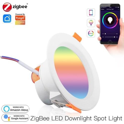 ZigBee Smart LED Downlight RGB W+C 5W/7W/10W/15W work with Philips Hue SmartThings Alexa Google Home Hub Required