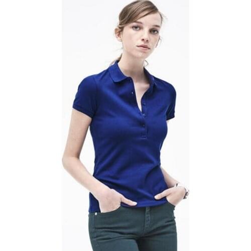 Polo Shirt Women Short Sleeve Cotton Polo Neck 2021 Luxury Famous Brand Designer Casual Vintage Polo T Shirt Clothes Top