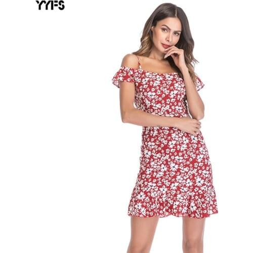 2021 Summer Dress Women Flower Print Casual Mini Sexy Dresses For Women Boho Beach Womens Clothing Chiffon Dress robe de plage