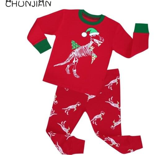 100 Cotton Girls Dinosaur Pajamas Children Sleepwear Kids Dragon Sleepwear Baby Nightwear Children Pijamas PJS