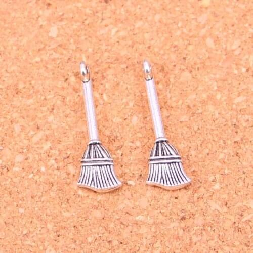 100Pcs beson broom Charms Pendant For DIY Necklace Bracelet Jewelry Making DIY Handmade 27*10mm
