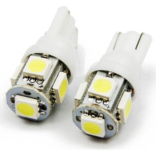 100pcs/Lot New Normal Car Lamp Led T10 w5w 194 12v Small Clearance Lights 5050 5SMD 2w 6000k Auto Interior Reading Bulbs
