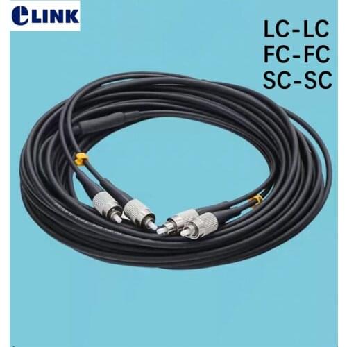150mtr Outdoor TPU Fiber optic Patch Lead waterproof LC SC FC 2 core Armored patch cable Singlemode FTTA jumper SM DX 3.3mm