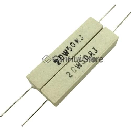 2pcs 20W 5% Cement Resistor Power Resistance 0.1 ~ 100K 0.1R 0.5R 10R 50R 0.22 0.33 0.5 1 2 5 8 10 20 22 30 50 100 1K 1.5K 2K oh