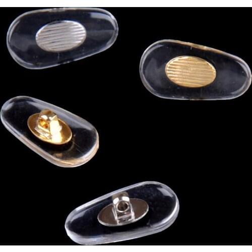 20pcs Comfortable Rubber Silicone Nose Pad Gold Silver Golden PVC Glasses Anti Slip Aluminum Conductor Nose Pads 10Pairs