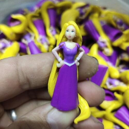 24PCS 5CM Disney Little Princess long hair Princess Le Pei doll decoration DIY decoration cake decoration