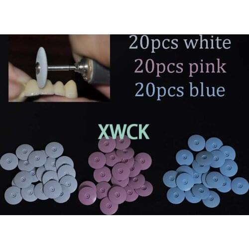 30Pcs Dental Lab Polishing Wheels Burs Silicone Polishers Disk Coarse Blue/White/Red