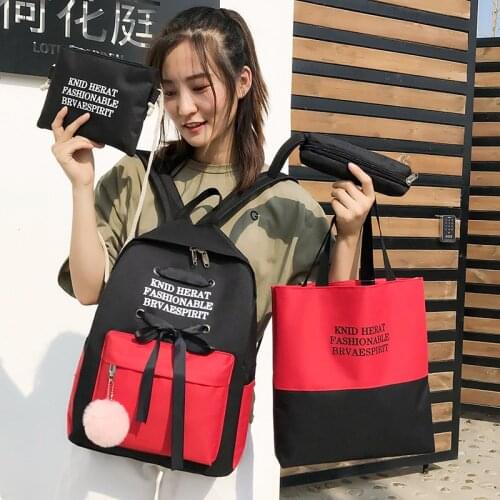 4 set pie Backpacks New Cute School Bags For Teenager Girl Women Backpack Casual Primary Fashion Student Shoulder Bags Mochilas