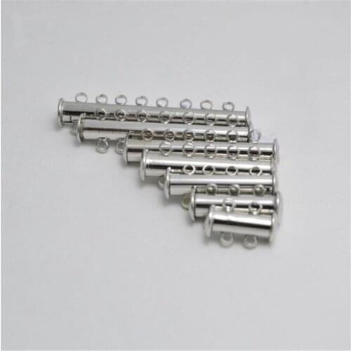 5pcs/lot 2/3/4/5/6/7/8 RowsStrong Magnetic Slide Clasps Fitting For Necklace Bracelet Chain Rhodium Plated Buckle Hook