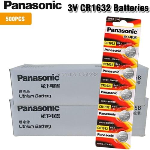 500 x Panasonic CR1632 Button Cell Coin Batteries CR1632 Car Remote Control Electric Alarm 3V Lithium Battery Suitable Watch