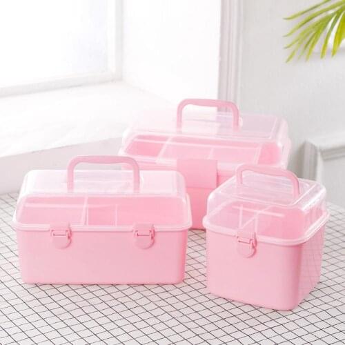 Medicine Box 2 Layer Emergency First Aid Kit Storage Box Container Organizer Empty Cosmetic Case Pill Medicine Case