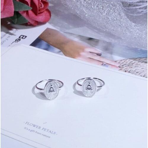 Authentic New Arrivals Coin Rings For Women 100% 925 Sterling Silver Retro Style Abstract Portrait Rings Fasion Jewellery