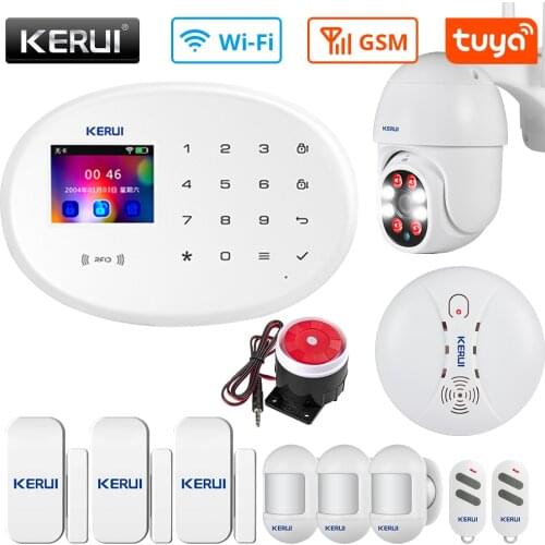 KERUI W20 Wireless 2.4 inch Touch Panel APP Control wifi GSM Home Security Alarm System Smart Burglar Alarm Kit