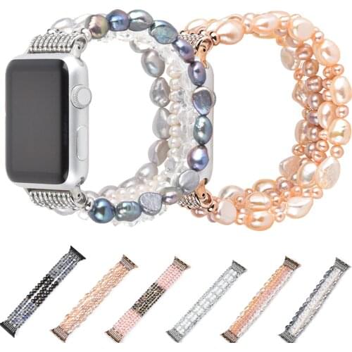 Bling Bling Pearl Strap for Apple Watch Band Series 6 SE 5 4 3 Jewelry Crystal Bracelet for IWatch 38/40mm/42/44mm Watch band