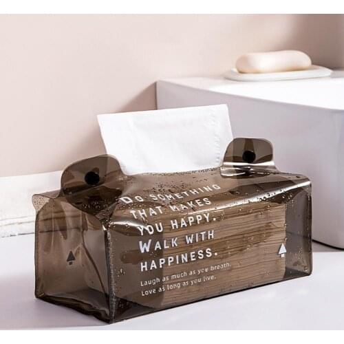 Tissue Case Box Container PVC Napkin Tissue Holder Papers Bag Cosmetic Box Case Pouch Organizer Waterproof