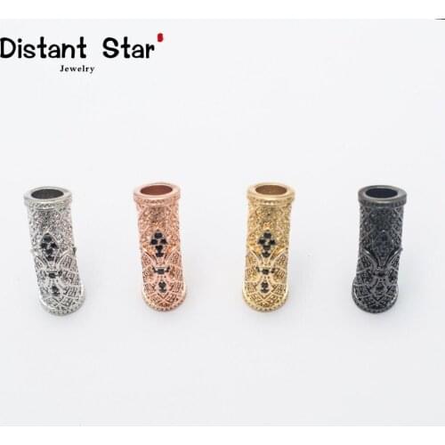 1.11*0.33in Copper Engraving Cylindrical bracelet Connector Bracelet Necklace jewelry Accessories wholesale Diy bracelet making