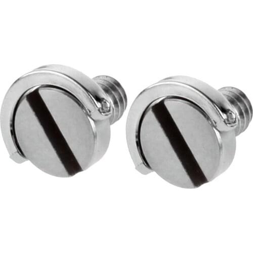 2 pcs Stainless Steel D Shaft D-ring 1/4" Mounting Camera Screw for Camera/Tripod Monopod/Quick Release (QR) Plate