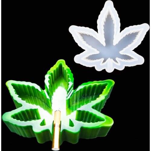 DIY Coaster Cup Pad Resin Mold Maple Leaf Shaped Pot Leaf Ashtray Silicone Mould Home Decor Craft Jewelry