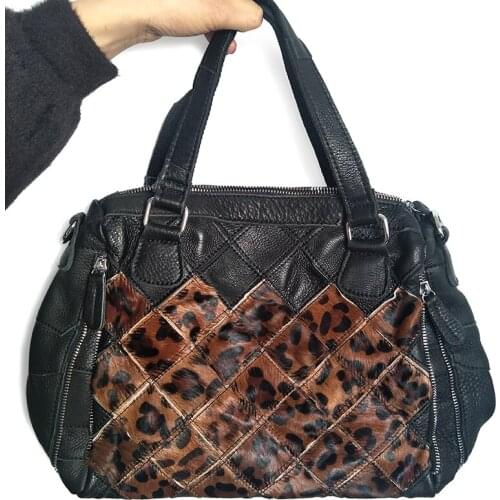 Designer handbags high quality women messenger bags genuine leather leopard print bag hobos womens crossbody bag 2017 new