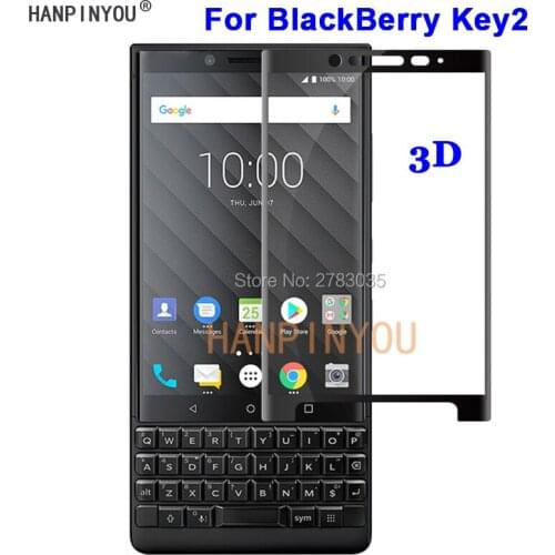For BlackBerry Key 2 Two Key2 4.5" 9H Hardness 3D Full Cover Slim Toughened Curved Tempered Glass Film Screen Protector Guard