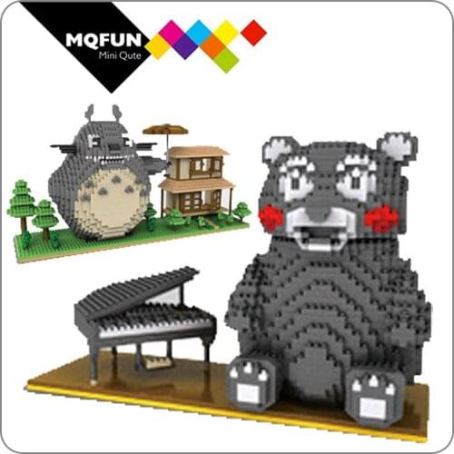 YZ cute Big Size Anime cartoon models action figure totoro Kumamon bear kids block plastic building block educational gift toy
