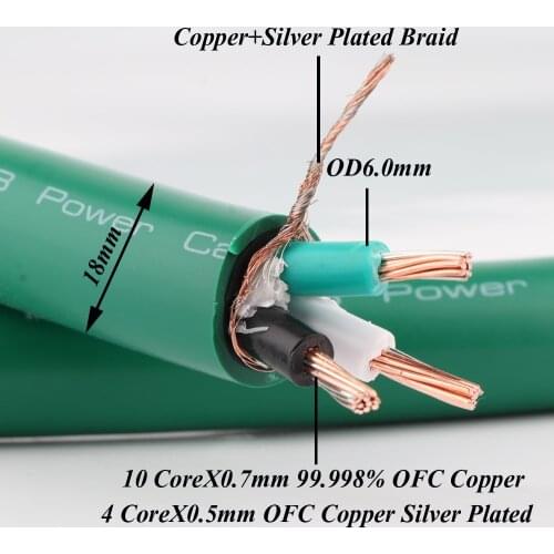 Hi-end copper and silver MCINTOSH 2328 5N mixed AC power cable hifi power core audio power cable
